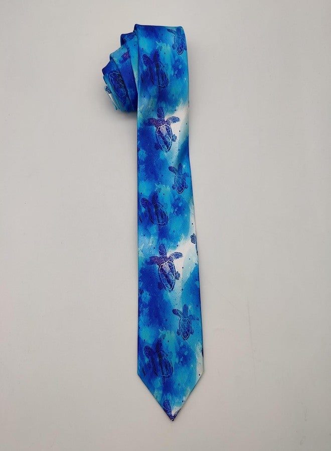 Giinly Hawaiian Sea Turtle Beach Mens Ties Funny Long Neckties For Men Big And Tall, 61'' Xl Neck Tie - Image 2